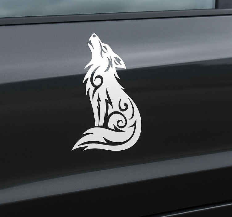 Car sticker sitting wild alpha wolf - TenStickers