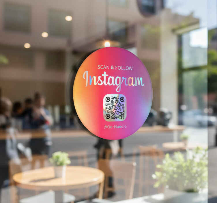 Nalepka živali mavrični qr koda za instagram - TenStickers