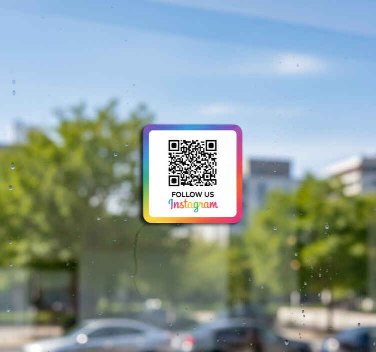 Nalepka živali instagram mavrični rob qr - TenStickers
