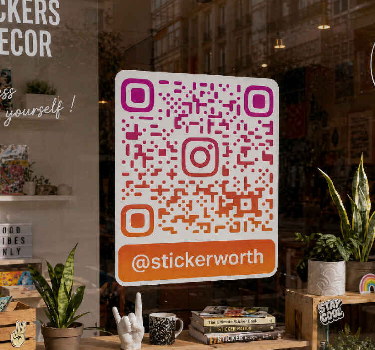 Nalepka živali živahen sončni zahod qr instagram - TenStickers