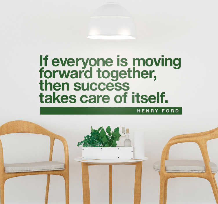 Henry Ford Success Wall Text Sticker - TenStickers