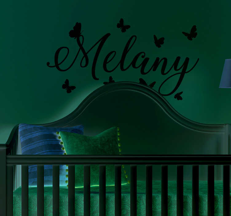 Sticker Maison Prénom avec papillons