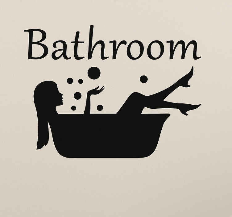 Relaxing bathtub and bubbles wall decal for bathroom - TenStickers