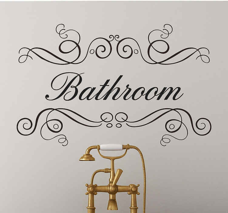 Classy calligraphy-style wall decal for bathroom - TenStickers
