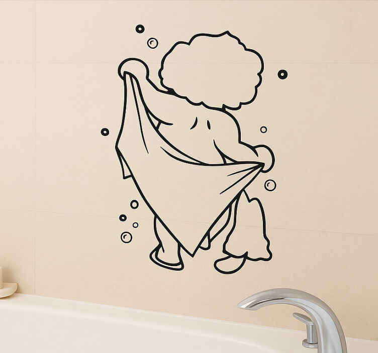 Nalepka za kopalnico nežno se obrišite - TenStickers