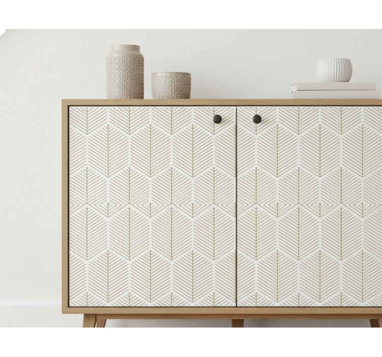 Folie til møbler med gyldent geometrisk hexagonmønster - TenStickers