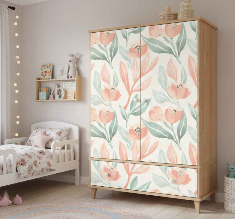 Etichete animale cu flori acvarelă delicate - TenStickers