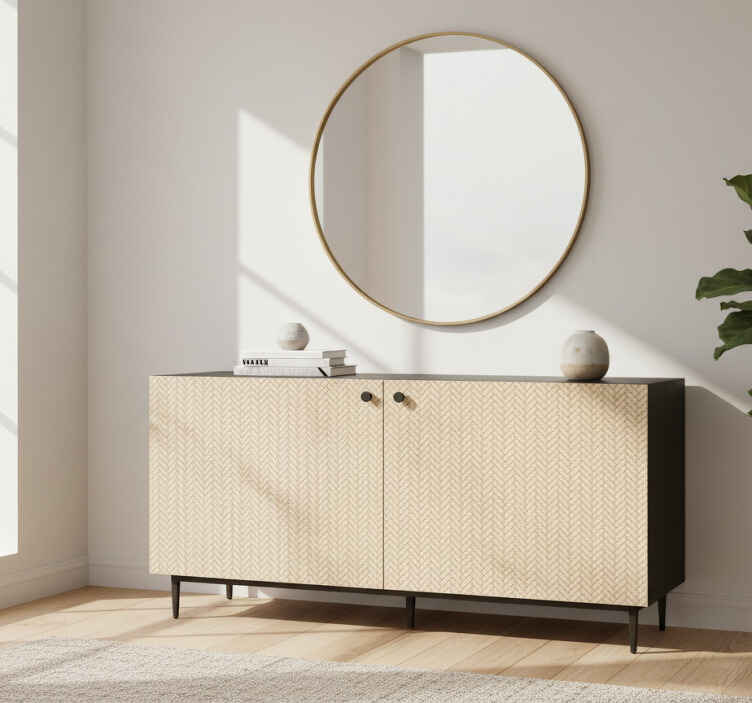 Folie til møbler med naturlig vævet rattanstruktur - TenStickers