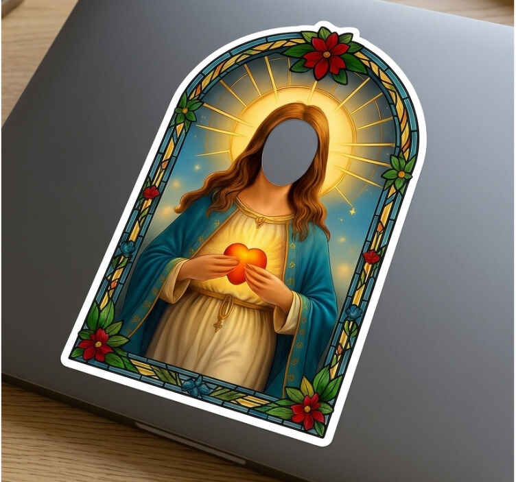 Autocolant personalizabil femeie sfântă personalizat - TenStickers