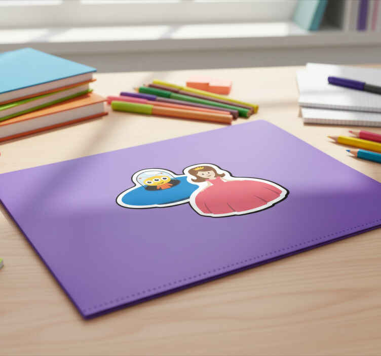 Autocolant personalizabil prințesă și extraterestru - TenStickers