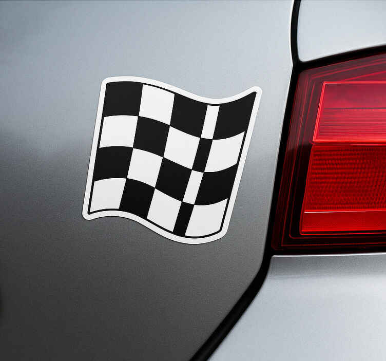 Pegatina coche bandera de salida racing - TenVinilo
