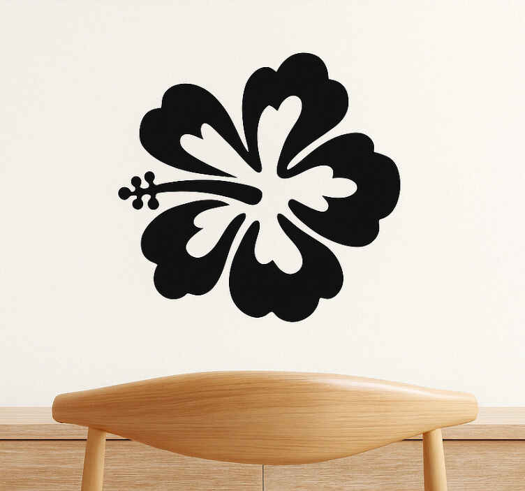 Vinilo pared flores hawaianas - TenVinilo