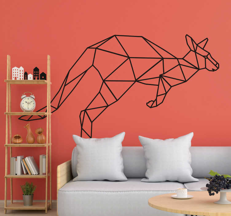 Kangaroo Geometric wild animal decal - TenStickers