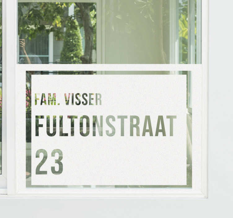 Raamstickers familie naam en adres - TenStickers