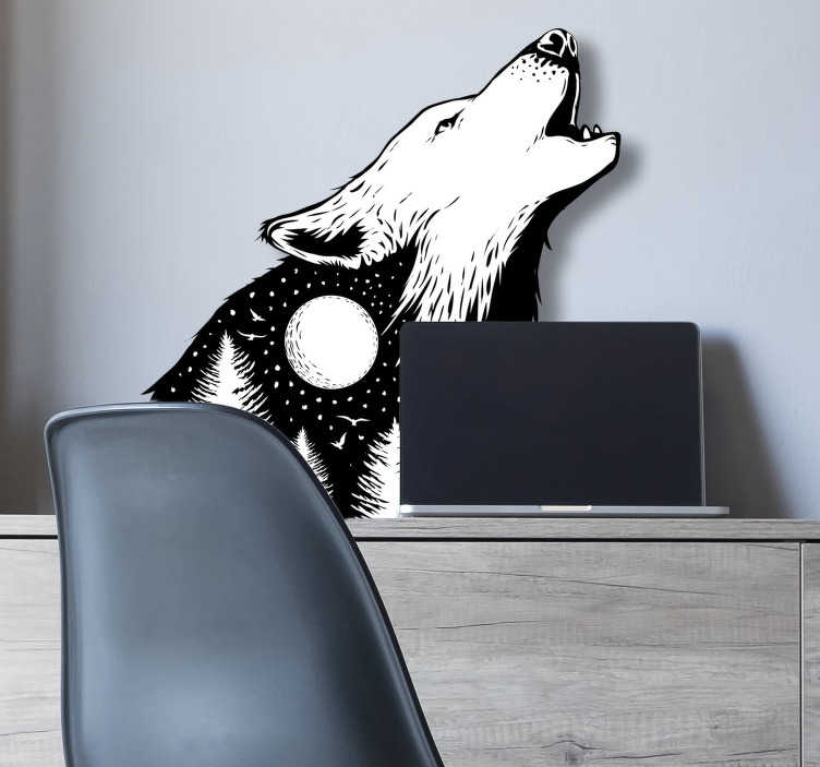 Heulender Wolf Wildtier Aufkleber Tenstickers