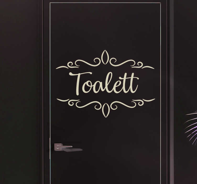 Toalett tekst på dør vinyl tegn - Tenstickers