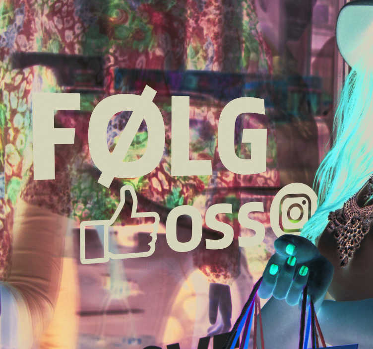 Følg på instagram vinduet klistremerke - Tenstickers