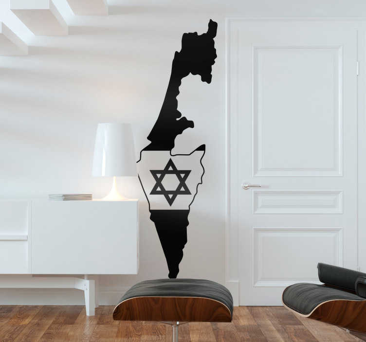 Israel map flag vinyl sticker - TenStickers