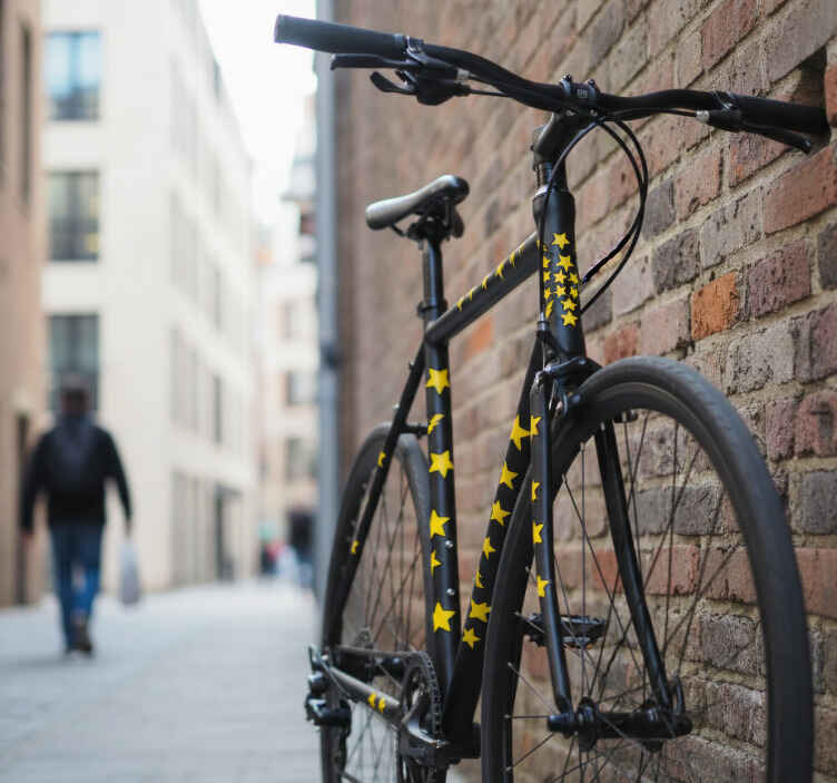 Bike sticker with yellow star lightning graphics - TenStickers