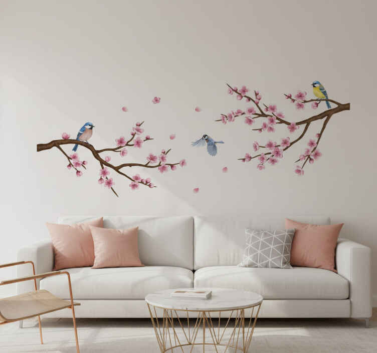 Wall sticker peach blossom branch - TenStickers