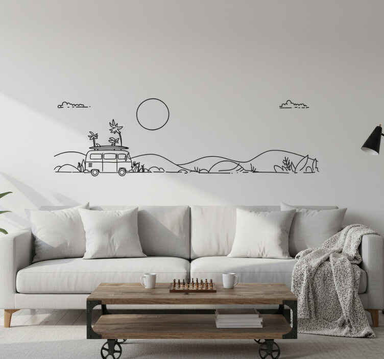 Sticker mural esquisse vie en van - TenStickers