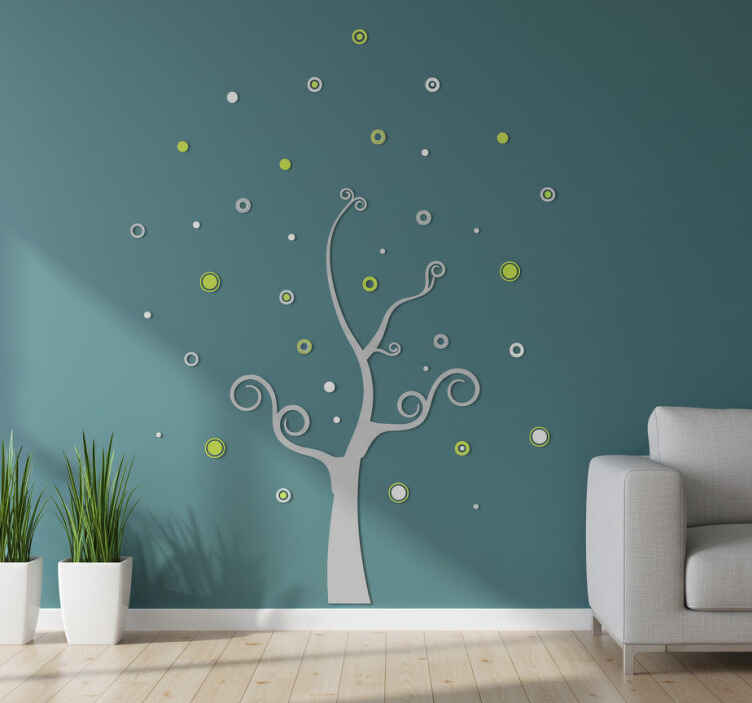 Vinilo pared Árbol de puntos - TenVinilo
