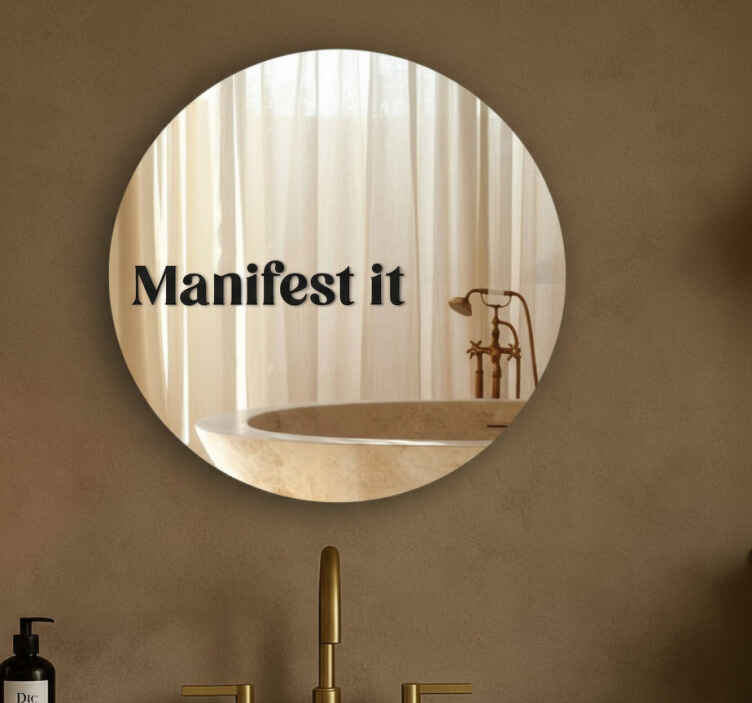 Spiegel aufkleber moderne "manifestiere es" aussage - TenStickers