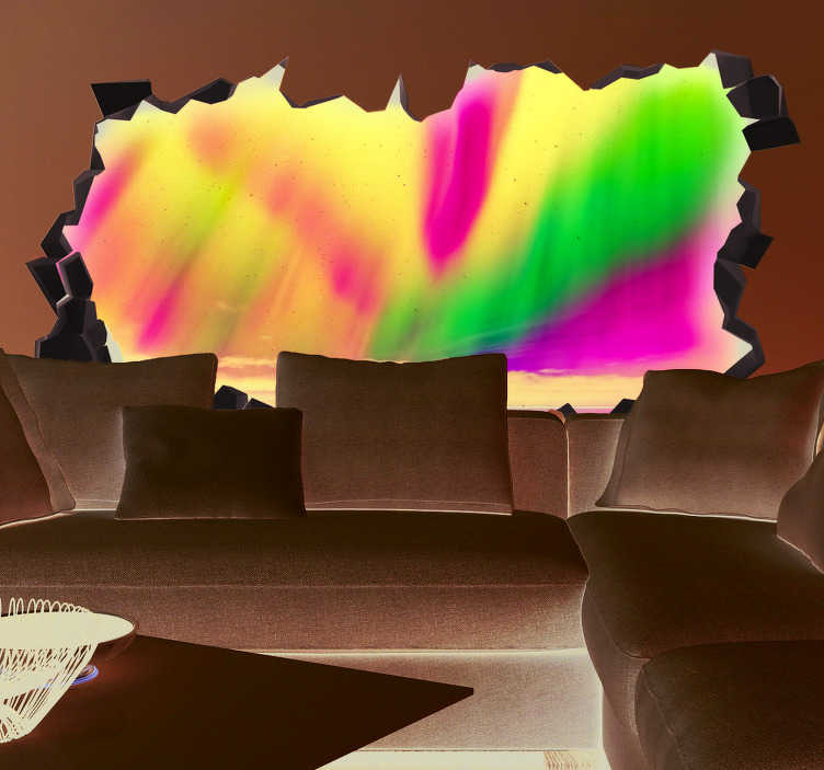 Aurora northern lights veggmaleri klistremerke - Tenstickers