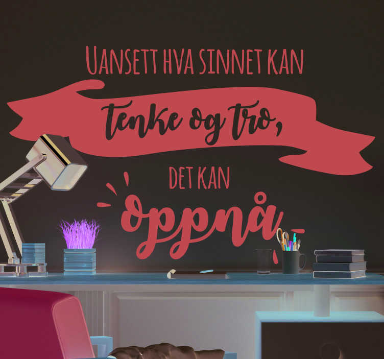 Kraftig sinnetekst klistremerke - Tenstickers