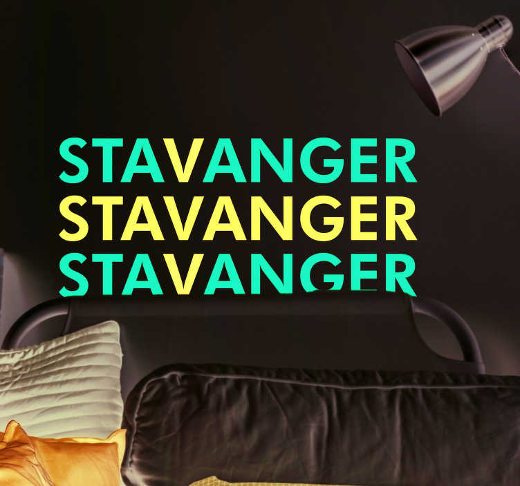 Stavanger tekst klistremerke stue vegg innredning - Tenstickers