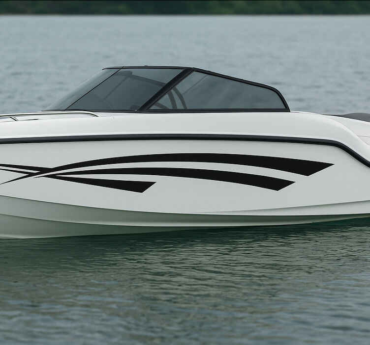 Boat decal matte black hull detailing - TenStickers