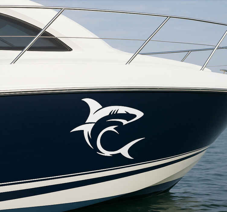 Stickers bateau requin vibrant - TenStickers