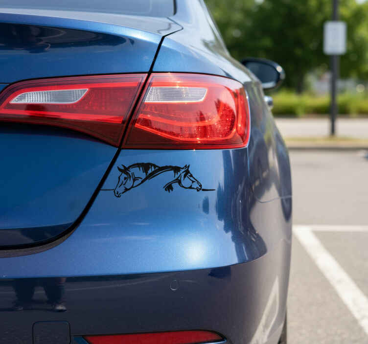 Car sticker two serene relaxed horses - TenStickers