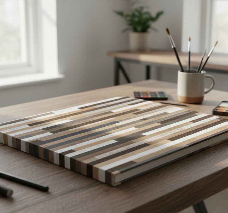 Vinilo imitación madera patrón de madera multicolor horizontal - TenVinilo