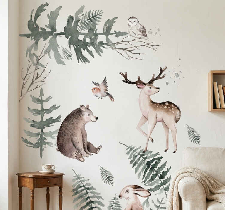 Wall sticker enchanted woodland friends - TenStickers