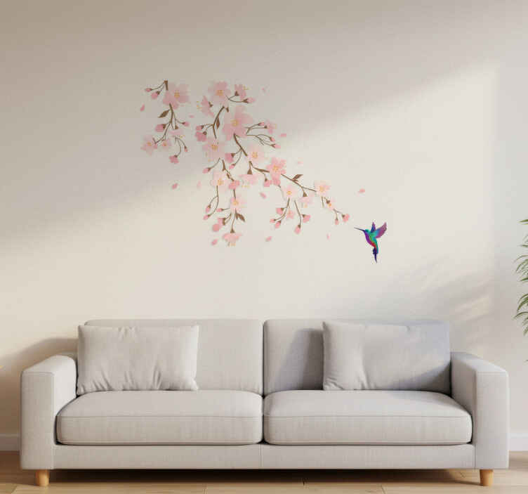 Vinilo pared flujo floral - TenVinilo