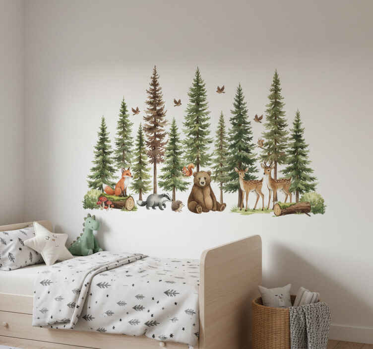 Wild forest heart wall decal - TenStickers