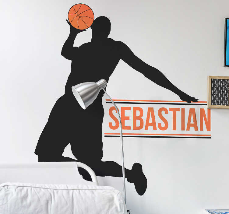 Niño jugando a baloncesto - Vinilos decorativos infantiles