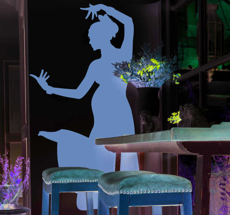 Indian woman silhouette decal - TenStickers