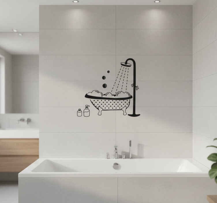 Bathroom wall sticker bubbles bathtub - TenStickers