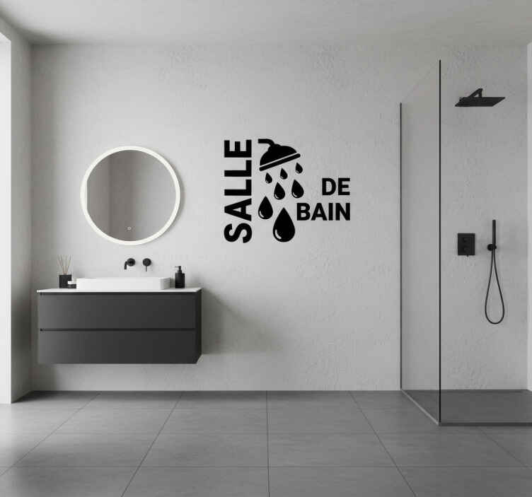Sticker salle de bain logo minimaliste - TenStickers