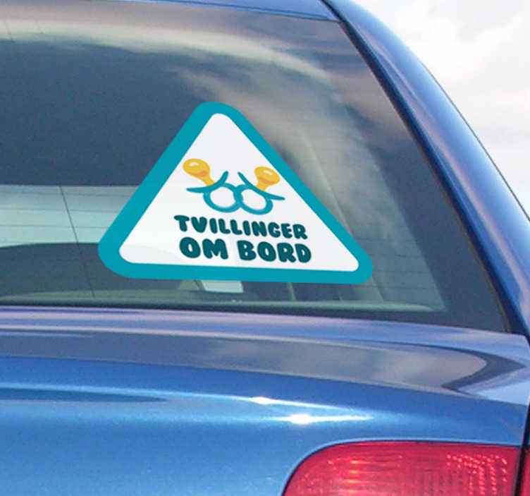 Baby tvillinger ombord baby om bord klistermærke - TenStickers