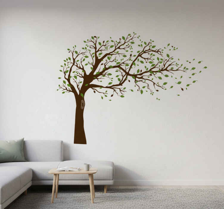 Wallsticker livets træ i vinden - TenStickers