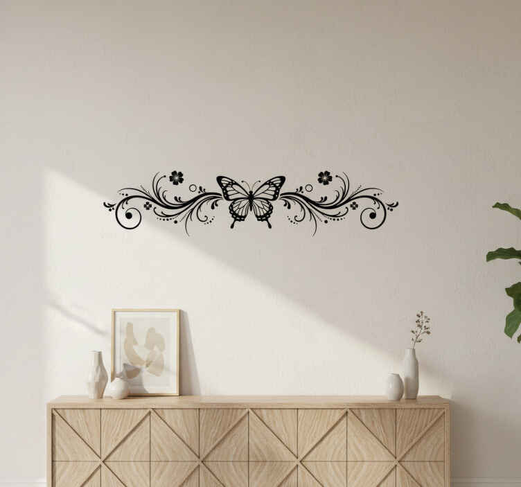 Wallsticker sommerfugl og blonde - TenStickers