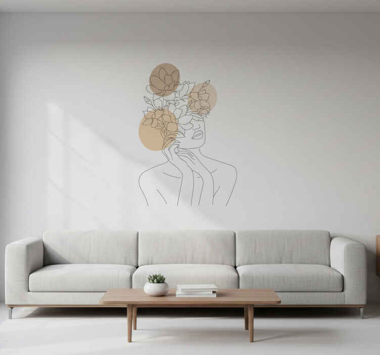 Wallsticker femme florale - TenStickers