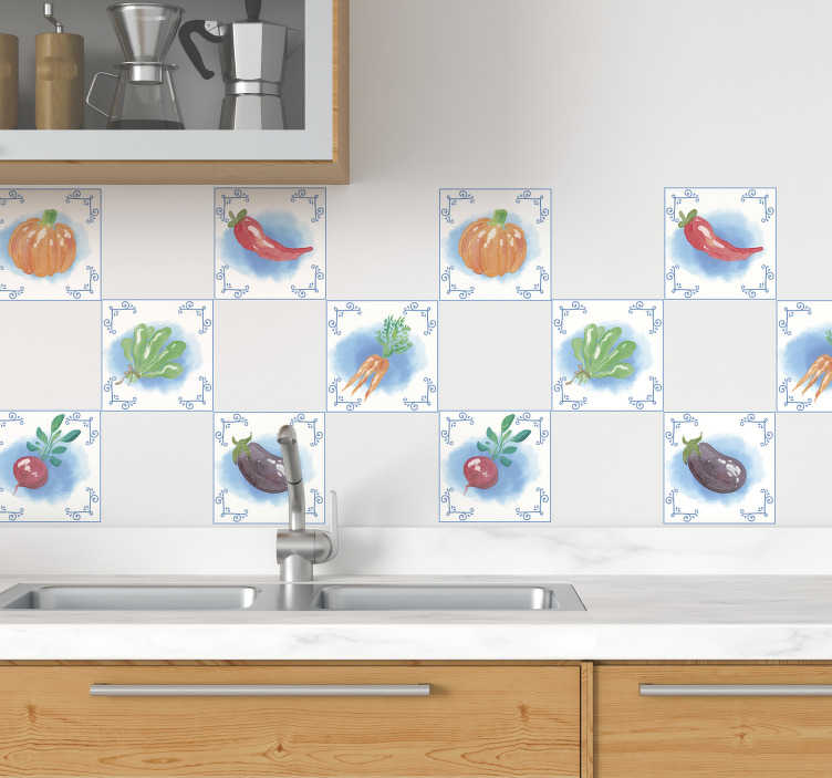 Azulejos adhesivos cubiertos para cocina - TenVinilo