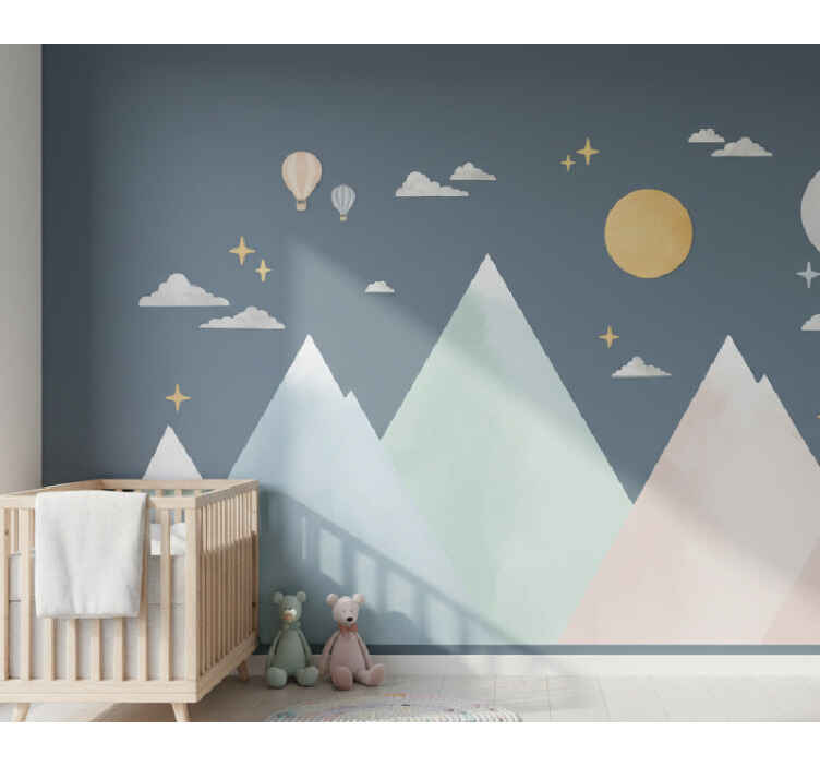 Vinilo infantil montañas de pastel - TenVinilo