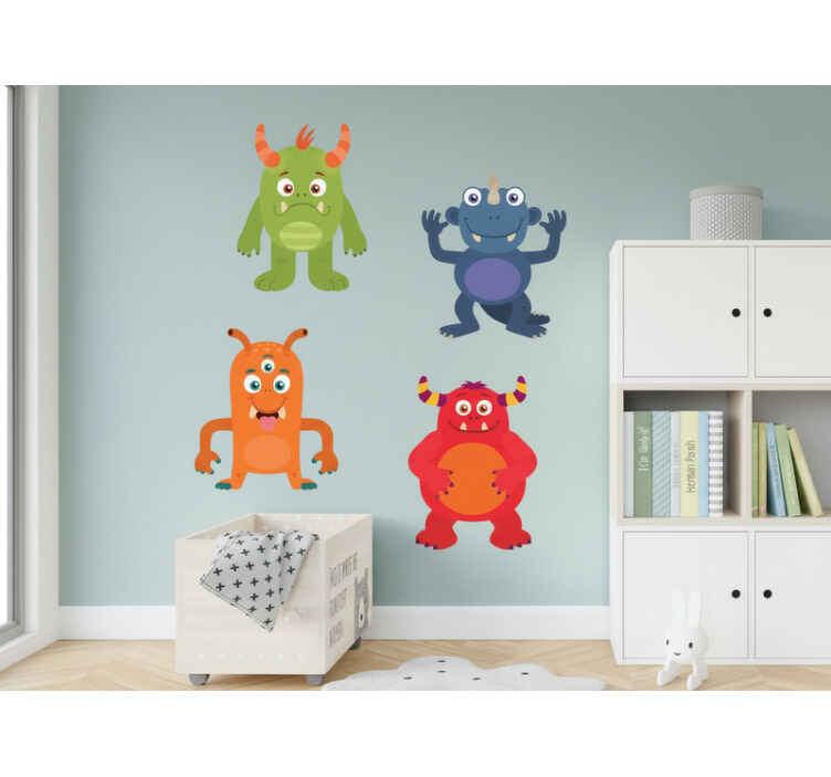 Vinilo infantil monstruos de dibujos animados - TenVinilo
