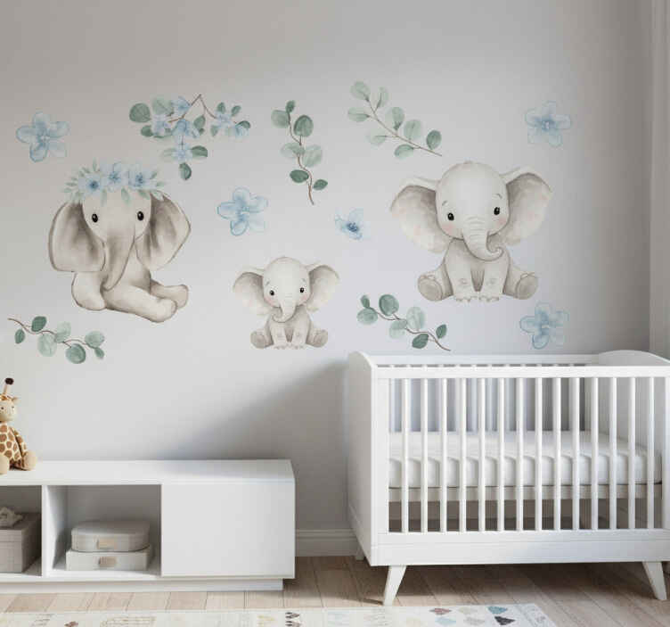 Vinilo infantil elefantitos adorables - TenVinilo
