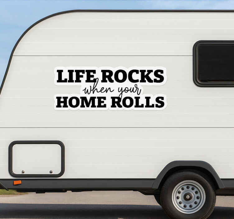 Sticker camping car la vie est belle en roulant - TenStickers